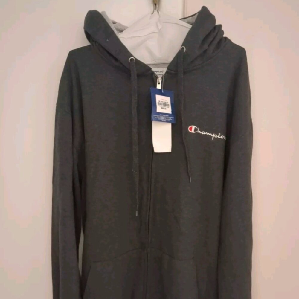 Champion Midweight Full Zip Fleece Hooded Sweatshirt